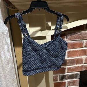 Kendall & Kylie Navy Patterned Top